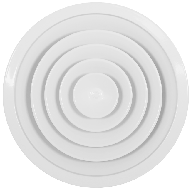 Deckendiffusor rund mit festem Muster Ø 150 mm - RAL9016