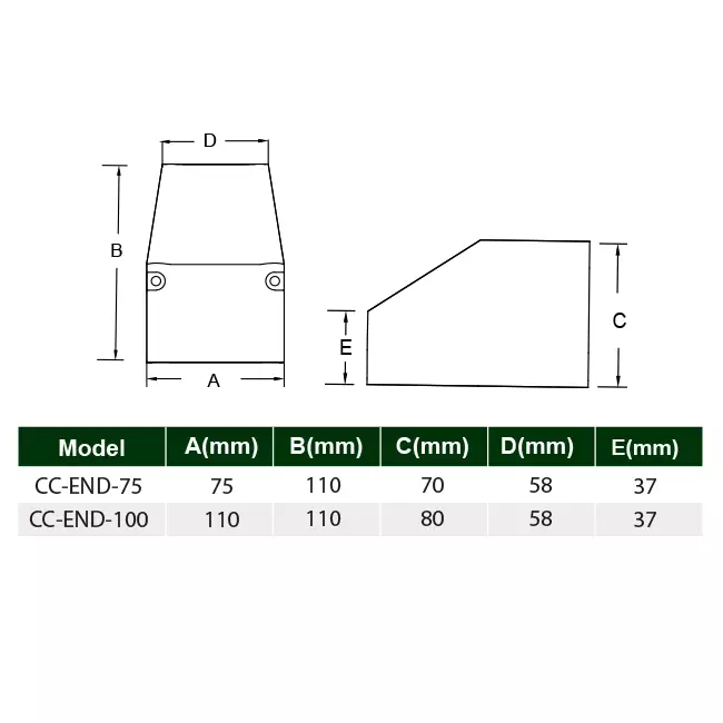 ClimaConnect Endstück für Montageschacht 100 mm - RAL 9010