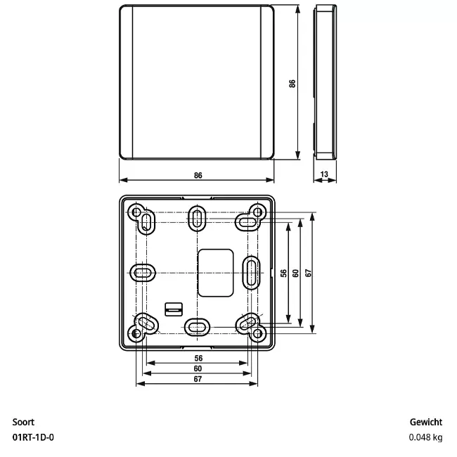 Belimo Raumtemperaturfühler Ni1000TK5000 - 01RT-1D-0