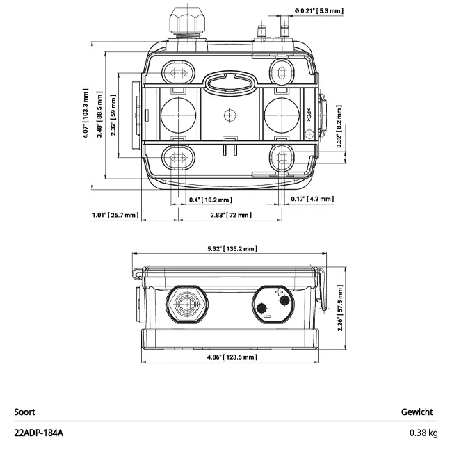Belimo Differenzdrucksensor bis 2500 Pa mit automatischem Nullabgleich - 22ADP-184A
