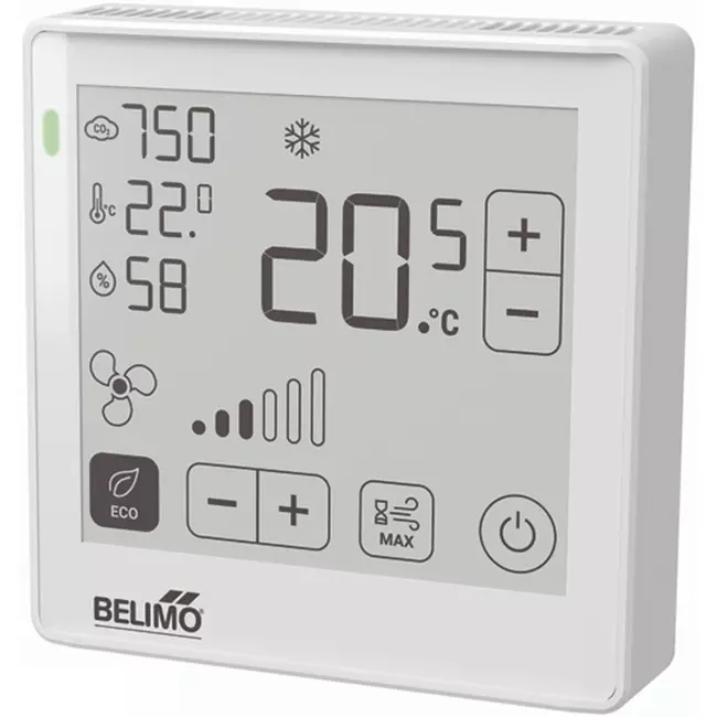 Belimo Raumbediengerät für CO₂, Feuchte und Temperatur - ePaper Touch Display - MP-Bus - P-22RTM-1800D-1