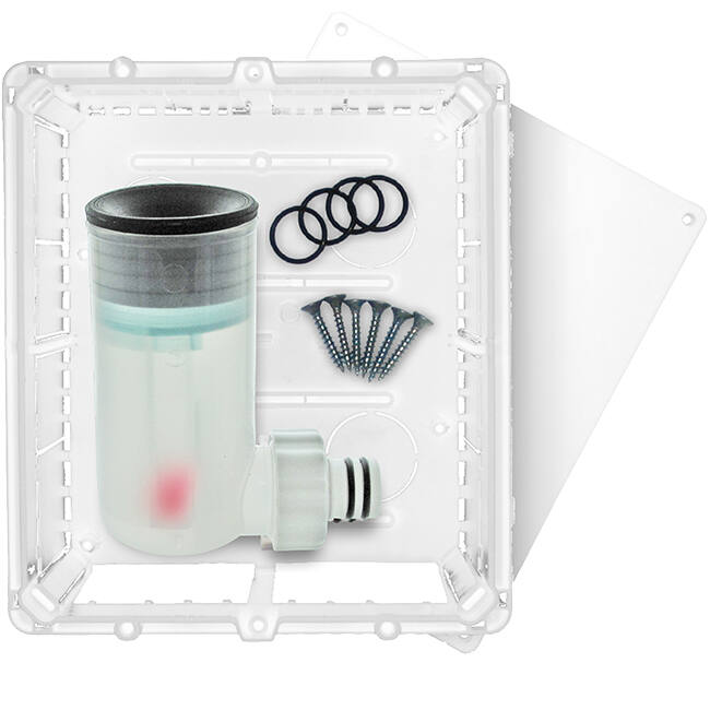Wasserloser, versenkter Siphon für den Kondensatabfluss.