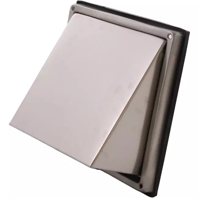 Edelstahl-Frontgitter 100 mm mit Rückschlagklappe für hohen Einlass - EL-SS-BD100 SS