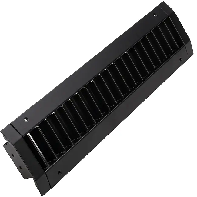 ClimaConnect-Kanalgitter, doppelt verstellbar, 525 × 75 mm, für Rohre von 160 bis 400 mm – RAL 9005