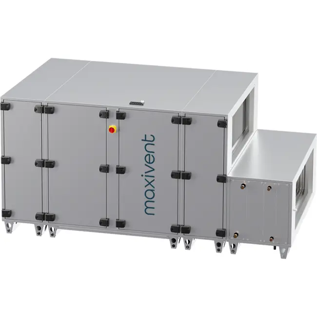 Maxivent WTW-Lüftungsgeräte mit Gegenstromwärmetauscher, 4200 m³/h, mit Warmwasser- und Kaltwasserregister, horizontal links – PHE 4200 H WKJL T 01