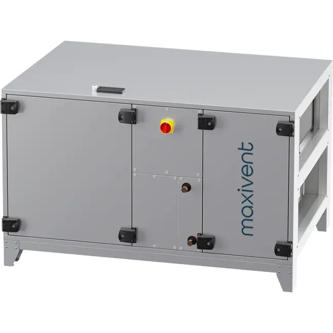 Maxivent WTW-Lüftungsgeräte mit Wärmerad, 2000 m³/h, mit Warmwasserregister, horizontal rechts – RHE 2000 H WOJR