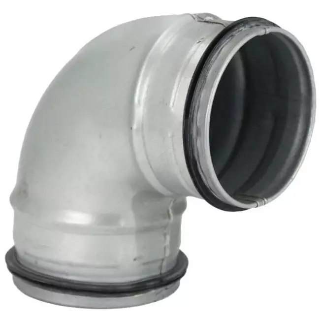 Kurzer Wickelfalz Bogen 90° Ø 80mm