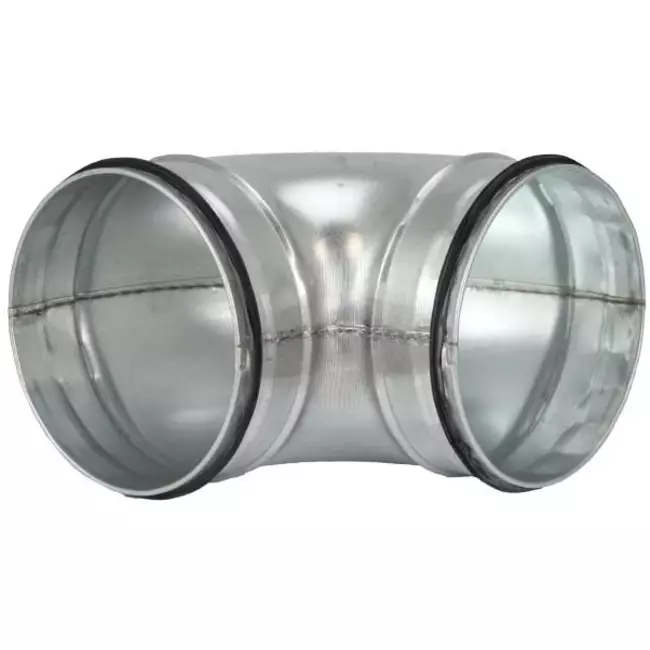 Kurzer Wickelfalz Bogen 90° Ø 80mm