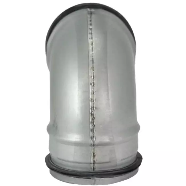 Kurzer Wickelfalz Bogen 90° Ø 80mm