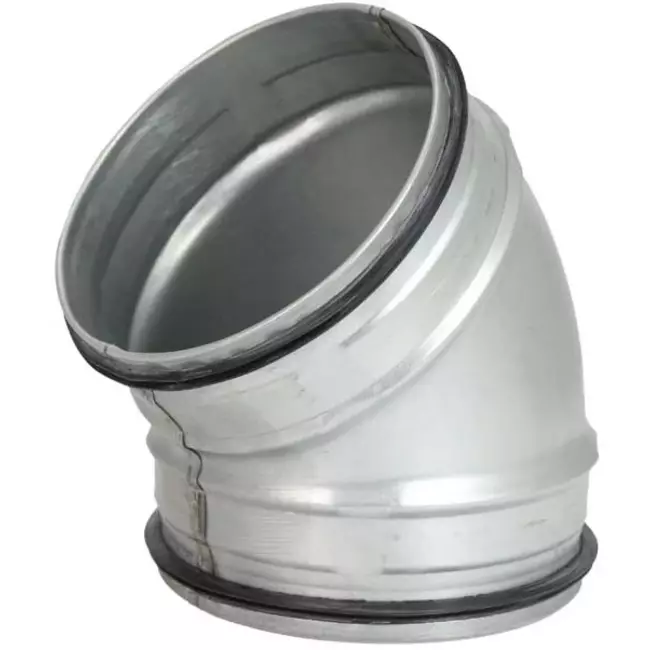 Kurzer Wickelfalz Bogen 45° Ø 200mm