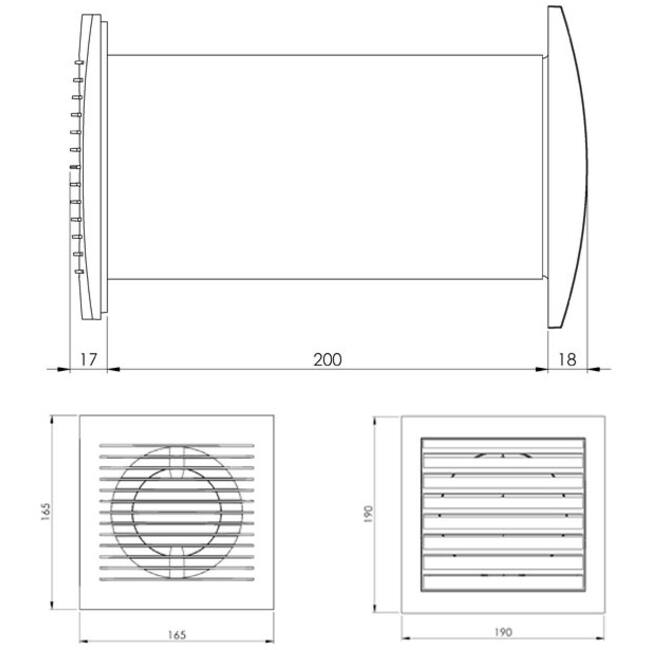 Ventilator Ø128 mm weiß mit Thermostat - SPKT125