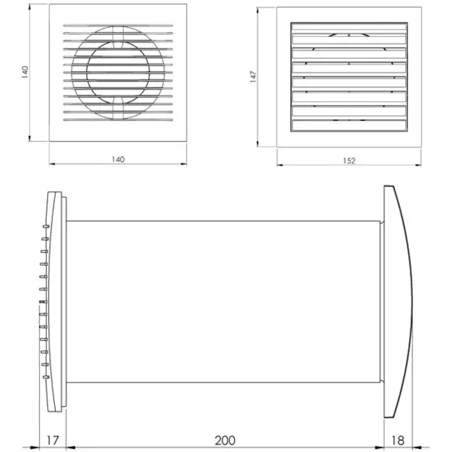 Ventilator Ø103 mm Weiß mit Thermostat - SPKT100