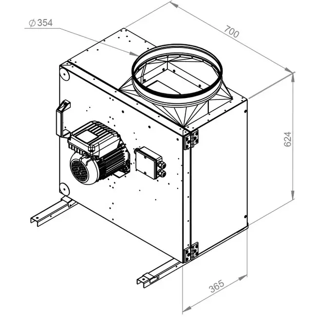 Kastenventilator Motor-Außenluftstrom - MPS 355 EC 30