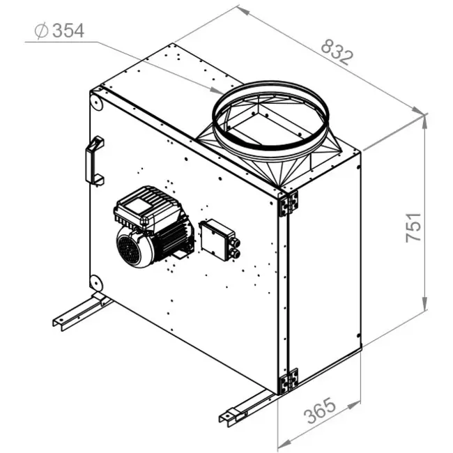 Kastenventilator Motor-Außenluftstrom - MPS 450 EC 30