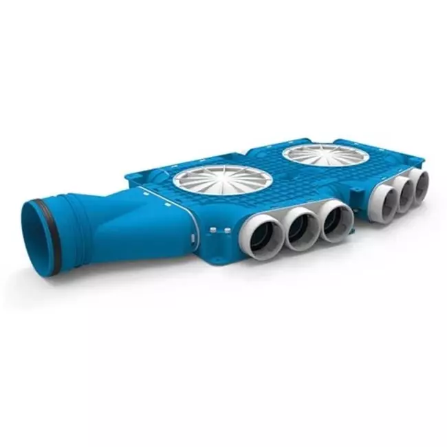 Vent-Axia Uniflexplus zusammengesetzter verrteiler 15 x Ø69mm mit horizontal Tülle Ø125mm