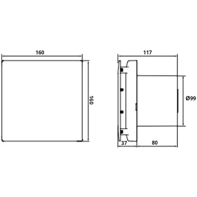 Geräuschloser badlüfter mit timer und Feuchtigkeitssensor Mute Ø 100 mm - Vent Axia Mute 100 HTN