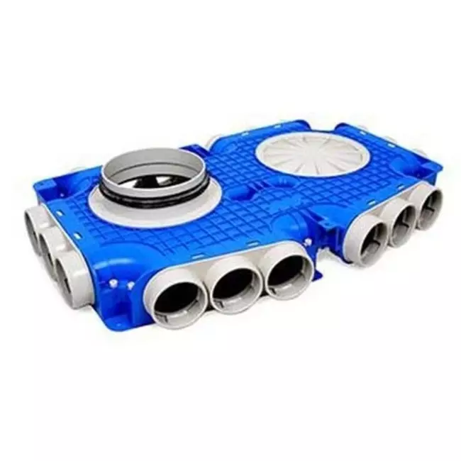 Vent-Axia Uniflexplus Unterverteiler mit seitlichem Anschluss 18 x Ø69mm mit Ø160mm Tülle