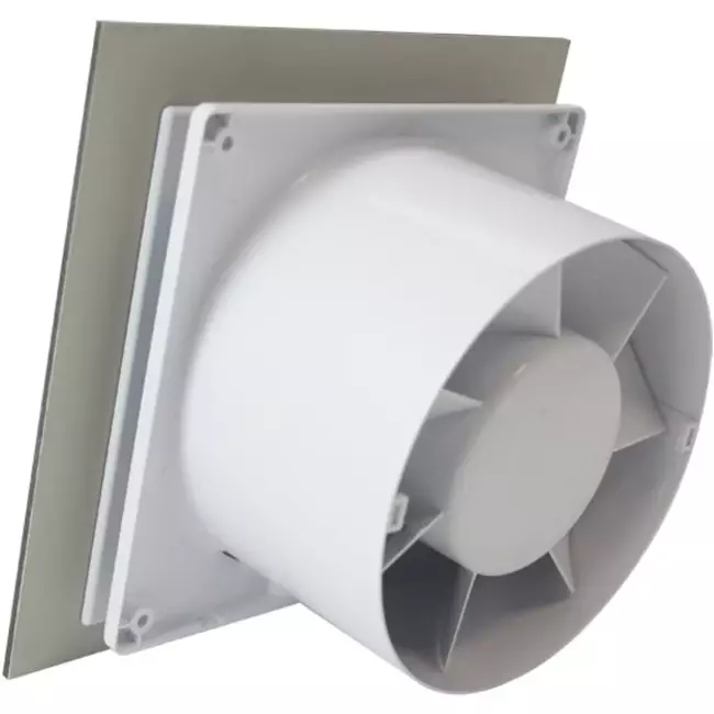 Air Roxy Badlüfter mit Anschlussdurchmesser 100 mm mit Timer und Feuchtigkeitssensor - Front aus goldenem Aluminium