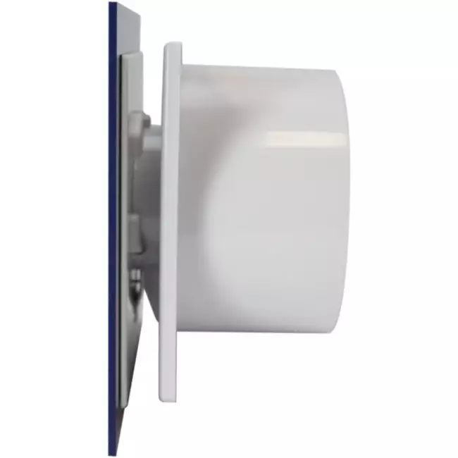 Air Roxy Badlüfter mit Anschlussdurchmesser 100 mm mit Timer und Feuchtigkeitssensor - Front aus blauem Kunststoff