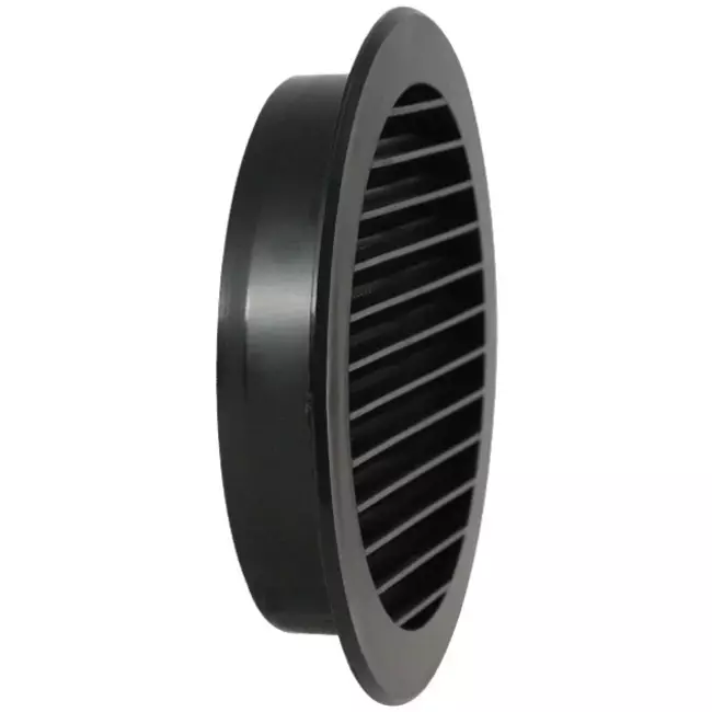 Lamellengitter kunststoff  Ø125 mm Schwarz - VR125M