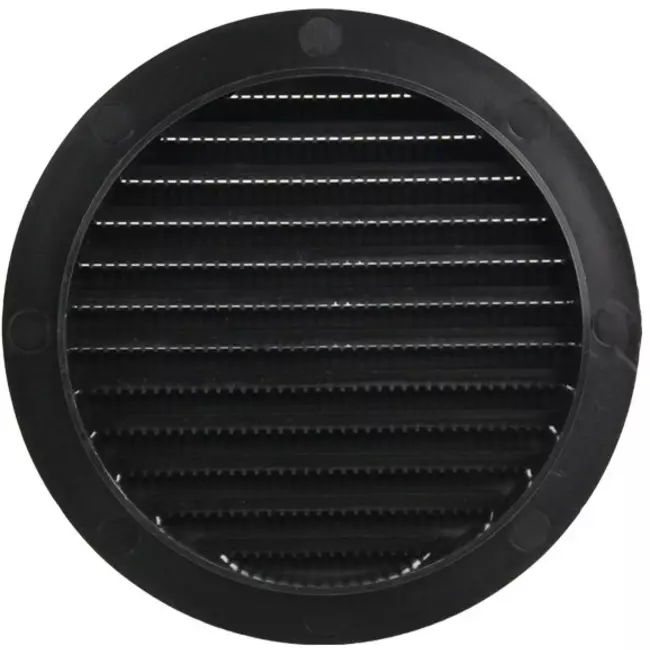 Lamellengitter kunststoff  Ø125 mm Schwarz - VR125M