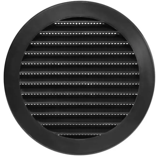 Lamellengitter kunststoff  Ø125 mm Schwarz - VR125M