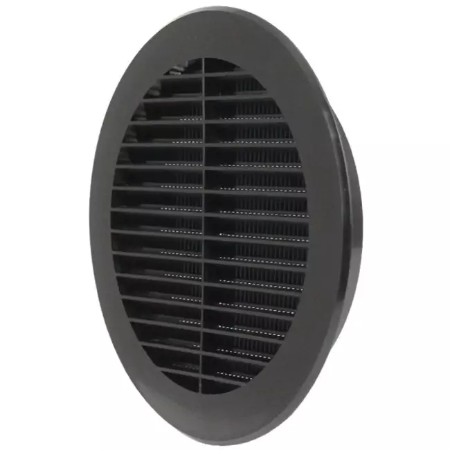Lamellengitter kunststoff  Ø150 mm Schwarz - VR150M