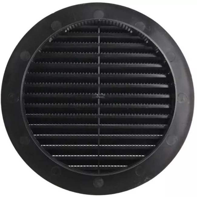Lamellengitter kunststoff  Ø150 mm Schwarz - VR150M