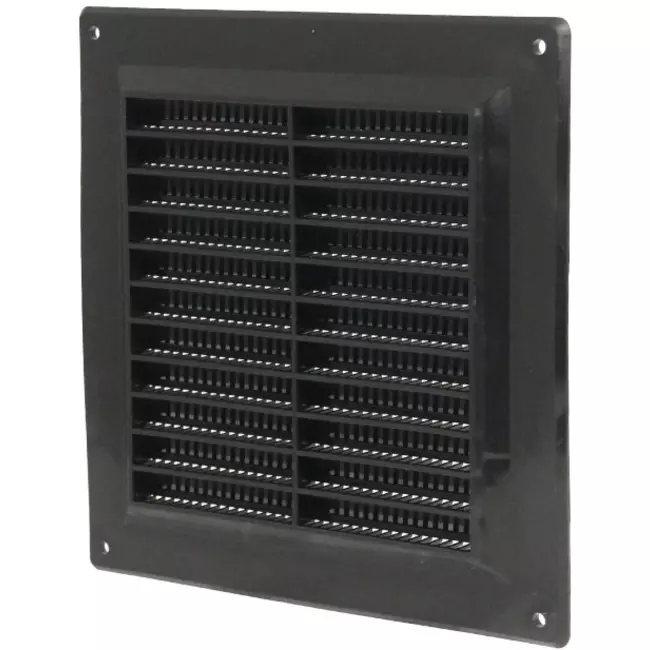 Lüftungsgitter mit Grill 150x150 mm Schwarz - VR1515M