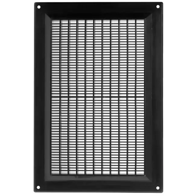 Lüftungsgitter Kunststoff rechteckig mit Grill 250x170 Schwarz - VR2517M