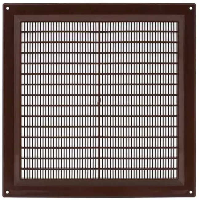 Lüftungsgitter rechteckig mit Grill 250x250 mm braun - VR2525B