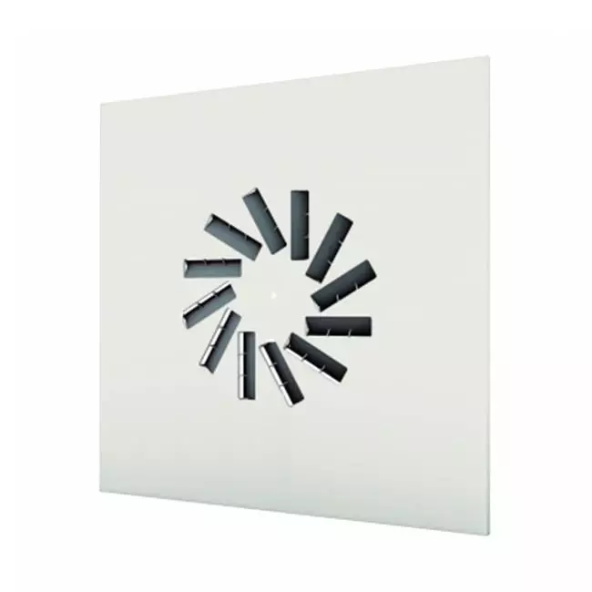 Dralldurchlass 600x600 quadratisch mit 12 verstellbaren Leitschaufln - Mischfarbe RAL 9010