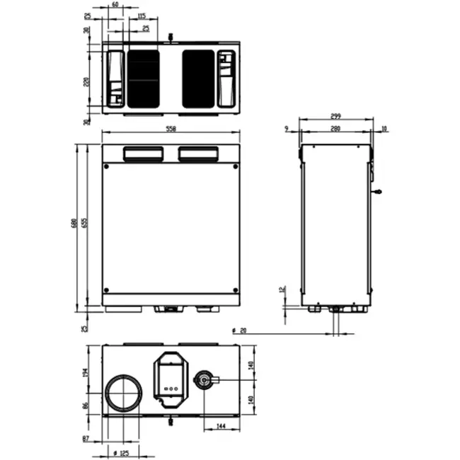 Zehnder WHR 918 ERV WTW unit Compact (échangeur enthalpique)