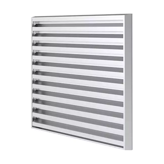 Grille extérieure 300x300 en aluminium avec lames fixes