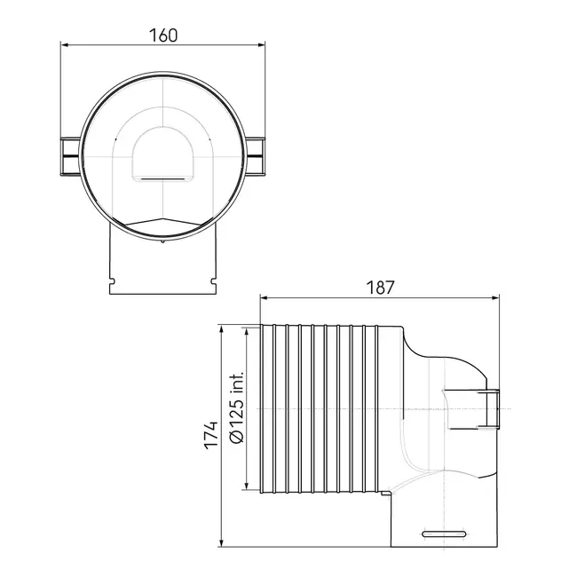 Ubbink Air Excellent 34C Ventiladapter 125 1x90°