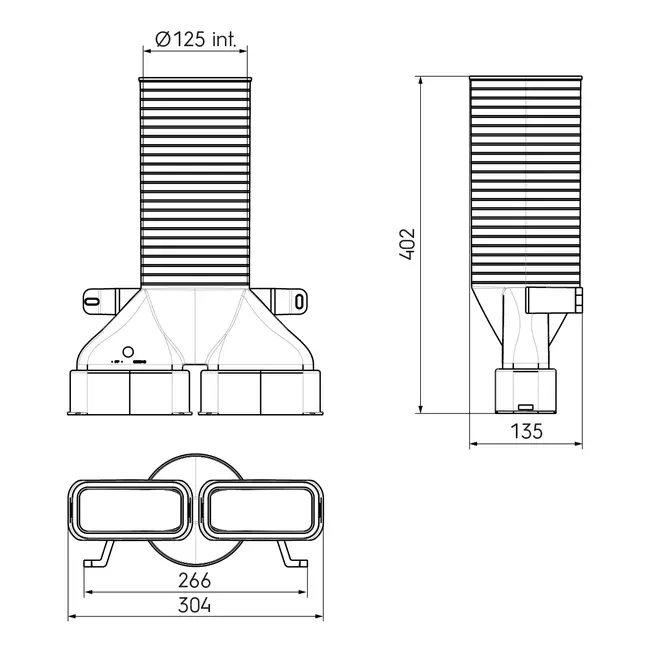 Ubbink Air Excellent 55SC Ventiladapter 125 2x180°