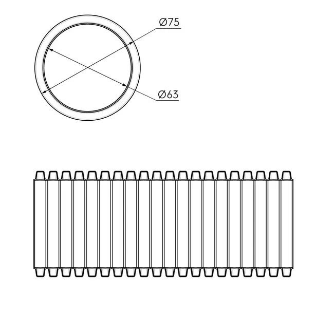 Ubbink Air Excellent 50 Meter flexibles Rohr 34C 75 63
