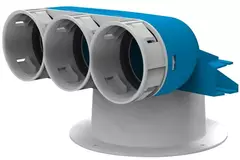 Vent-Axia Uniflexplus Ventilkollektor 3 x Ø69mm mit Ø125mm Tülle