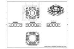 Vent-Axia Uniflexplus zusammengesetzter Verteiler mit seitlichem Anschluss 12 x Ø69mm mit  Tülle Ø160mm