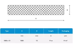 Selbstklebende Isoliermatten 13mm Dicke - 1 m Breite - Verpackungsinhalt 11m2