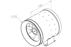 Ruck Etaline D Rohrventilator 23140m³/h - Ø 710 mm - EL 710 D4 02