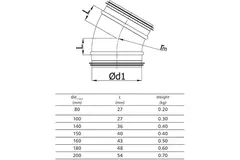 Wickelfalz Bogen 30° Ø 160mm