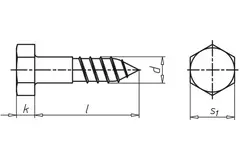 Sechskant Holzschraube 8x50mm galv. Verzinkt (200 Stück)