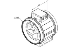 Ruck Etamaster Rohrventilator mit EC Motor 1780 m³/h - Ø 250 mm + Potentiometer 10 kO