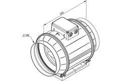 Ruck Etamaster Rohrventilator mit EC Motor 1300 m³/h - Ø 200 mm + Potentiometer 10 kO