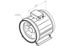 Ruck Etamaster Rohrventilator mit EC Motor 2440 m³/h - Ø 280 mm + Potentiometer 10 kO