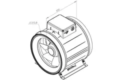 Ruck Etamaster Rohrventilator mit EC Motor 2960 m³/h - Ø 315 mm + Potentiometer 10 kO