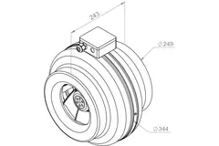 Ruck Rohrventilator 1090 m³/h - Ø 250 mm + Elektronischer Regler, stufenlos 1,0 A
