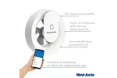 Badlüfter Vent-Axia Svara mit Licht- und Feuchtigkeitssensor 100-125mm (App gesteuert)