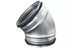 Kurzer Wickelfalz Bogen 45° Ø 80mm